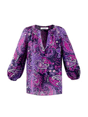 Lara silk giant painterly paisley shirt