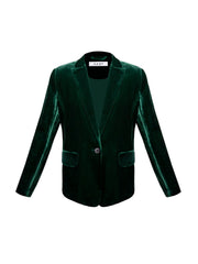 New May silk blend velvet jacket - Forest
