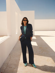 New May matte satin blazer