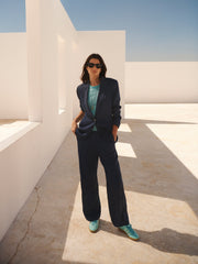 New May matte satin blazer