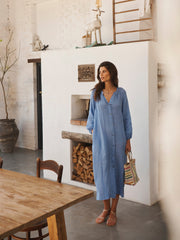 Blue Linen Dress