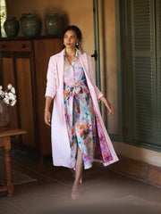 Odette cotton velvet opera coat - Soft Pink