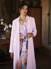 Odette cotton velvet opera coat - Soft Pink