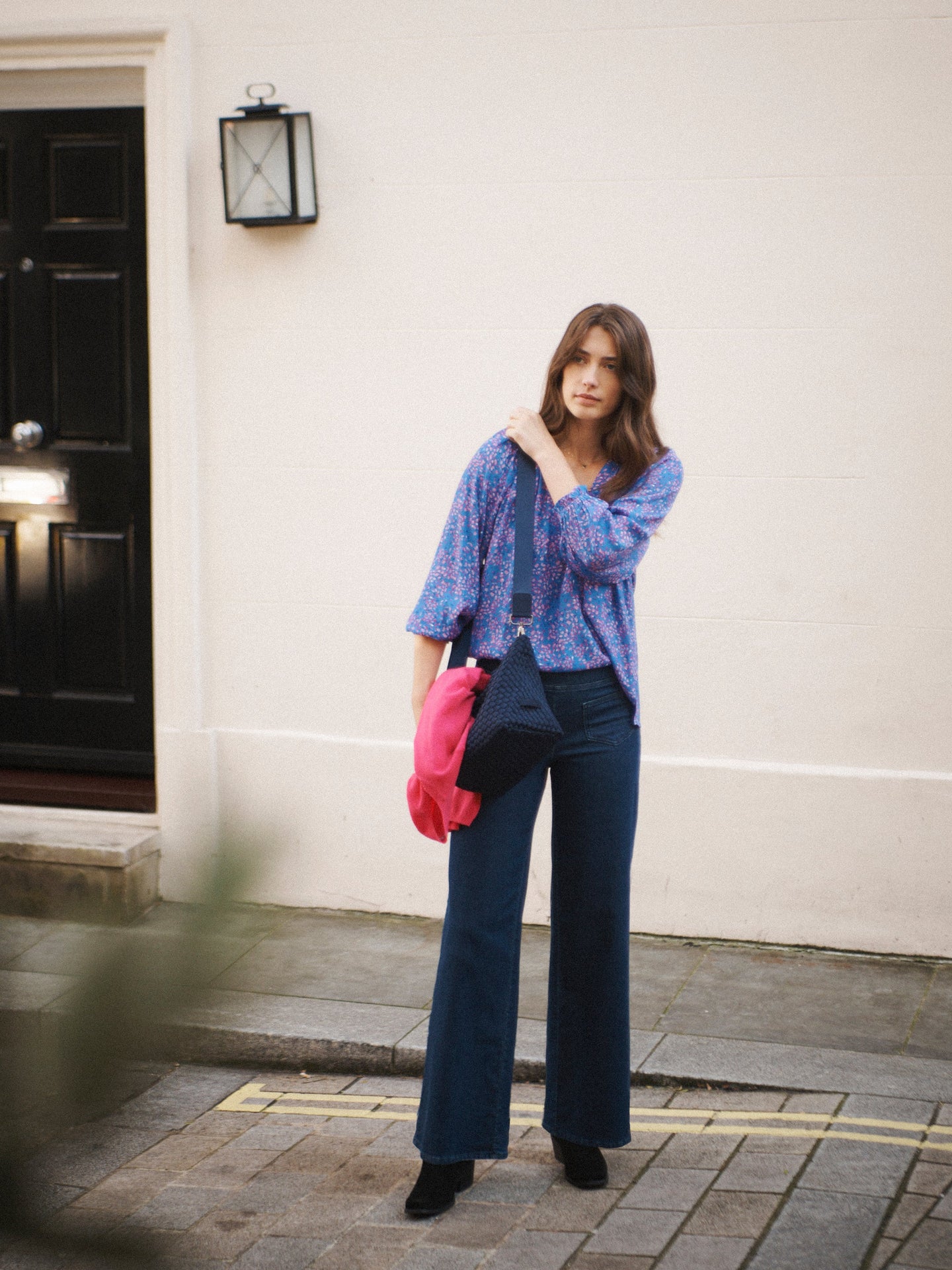 Lark denim wide leg pull on jean - Dark Wash