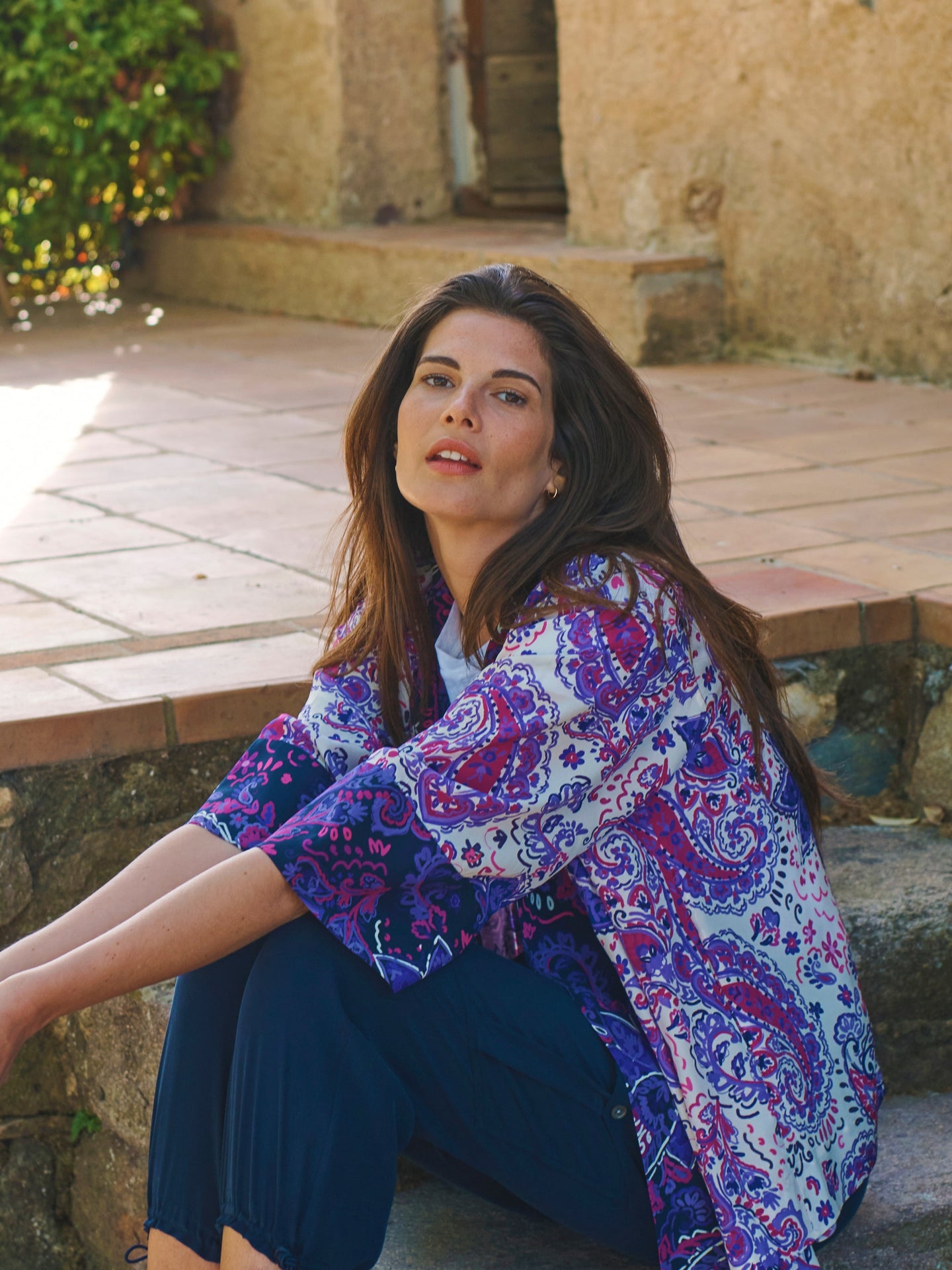 Isabella silk painterly paisley kimono