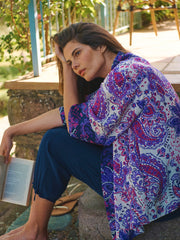 Isabella silk painterly paisley kimono