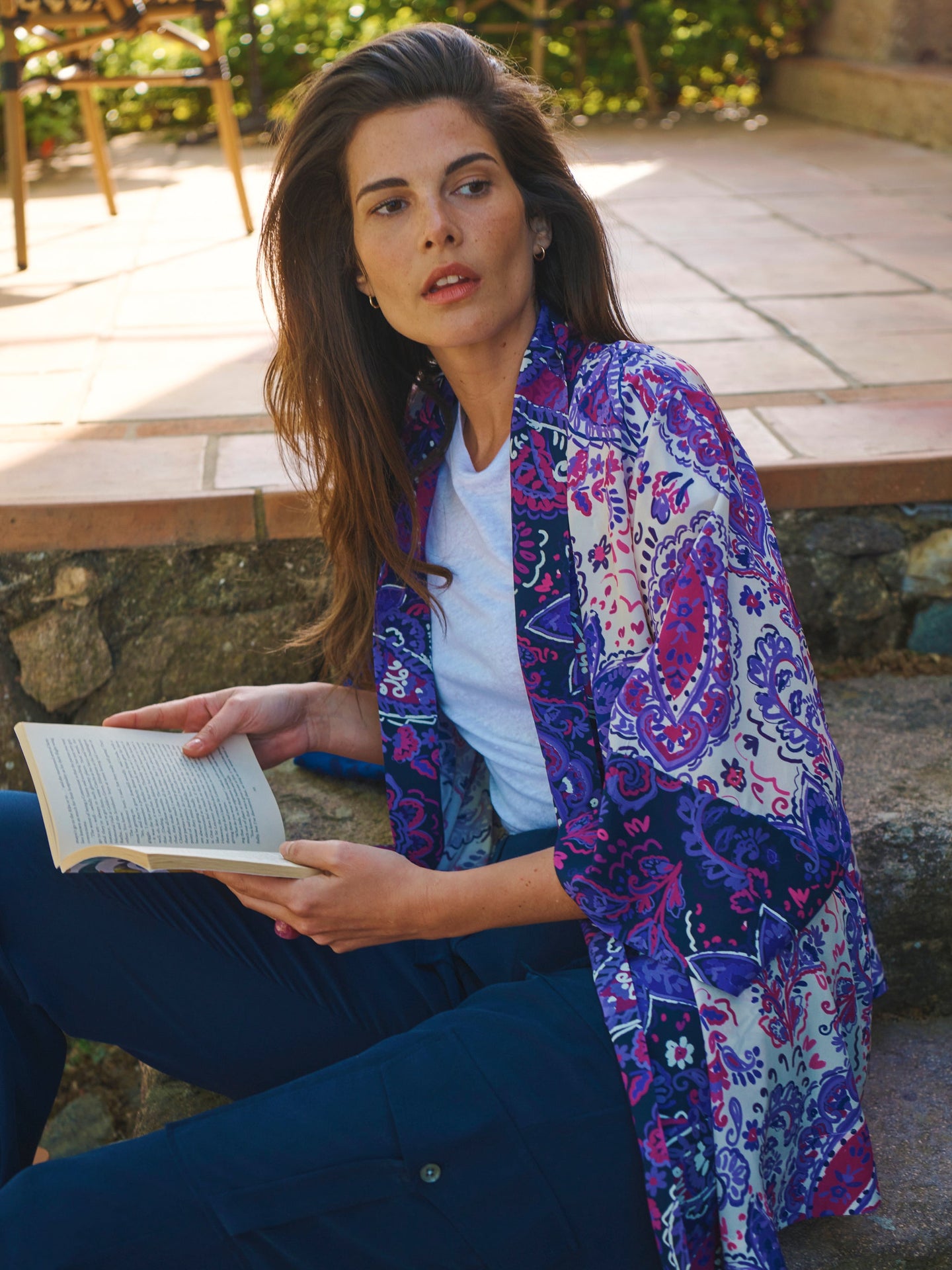 Isabella silk painterly paisley kimono