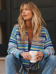 Multistripe Alpaca Cardigan