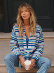 Multistripe Alpaca Cardigan