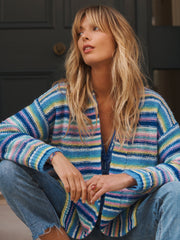Multistripe Alpaca Cardigan
