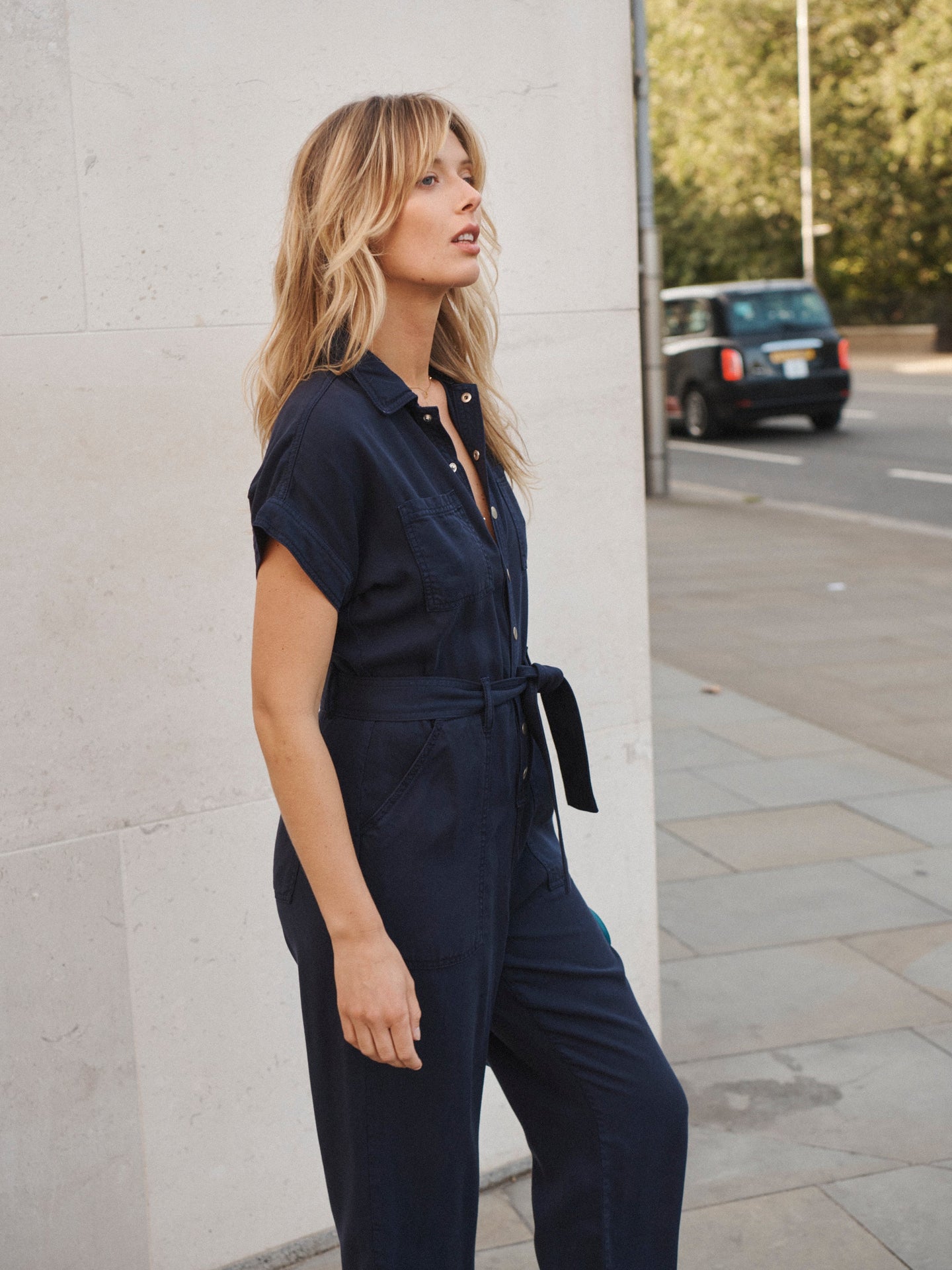 Blue Tencel Jumpsuit