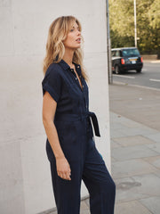 Blue Tencel Jumpsuit