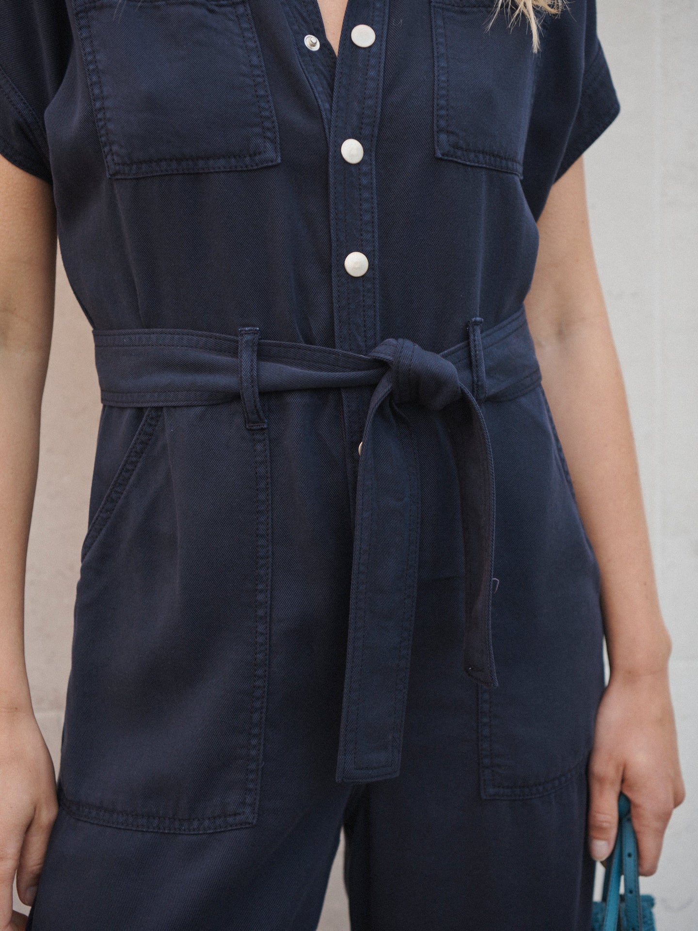 Blue Tencel Jumpsuit