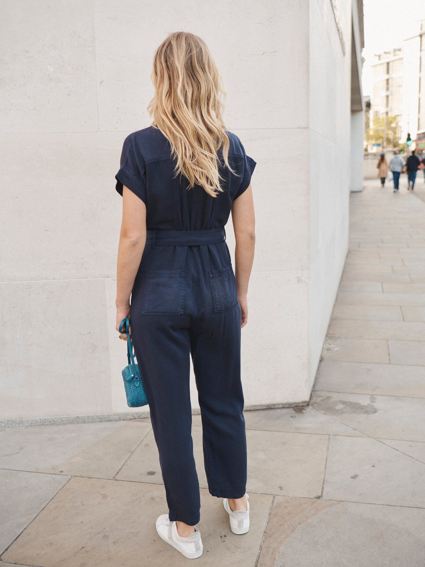 Blue Tencel Jumpsuit