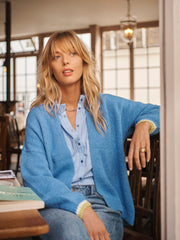 Blue Alpaca Cardigan