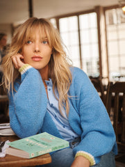 Blue Alpaca Cardigan