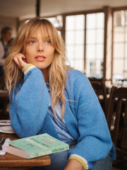 Blue Alpaca Cardigan