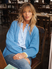 Blue Alpaca Cardigan