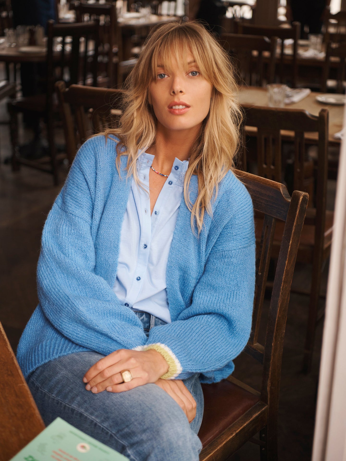 Blue Alpaca Cardigan