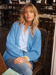 Blue Alpaca Cardigan