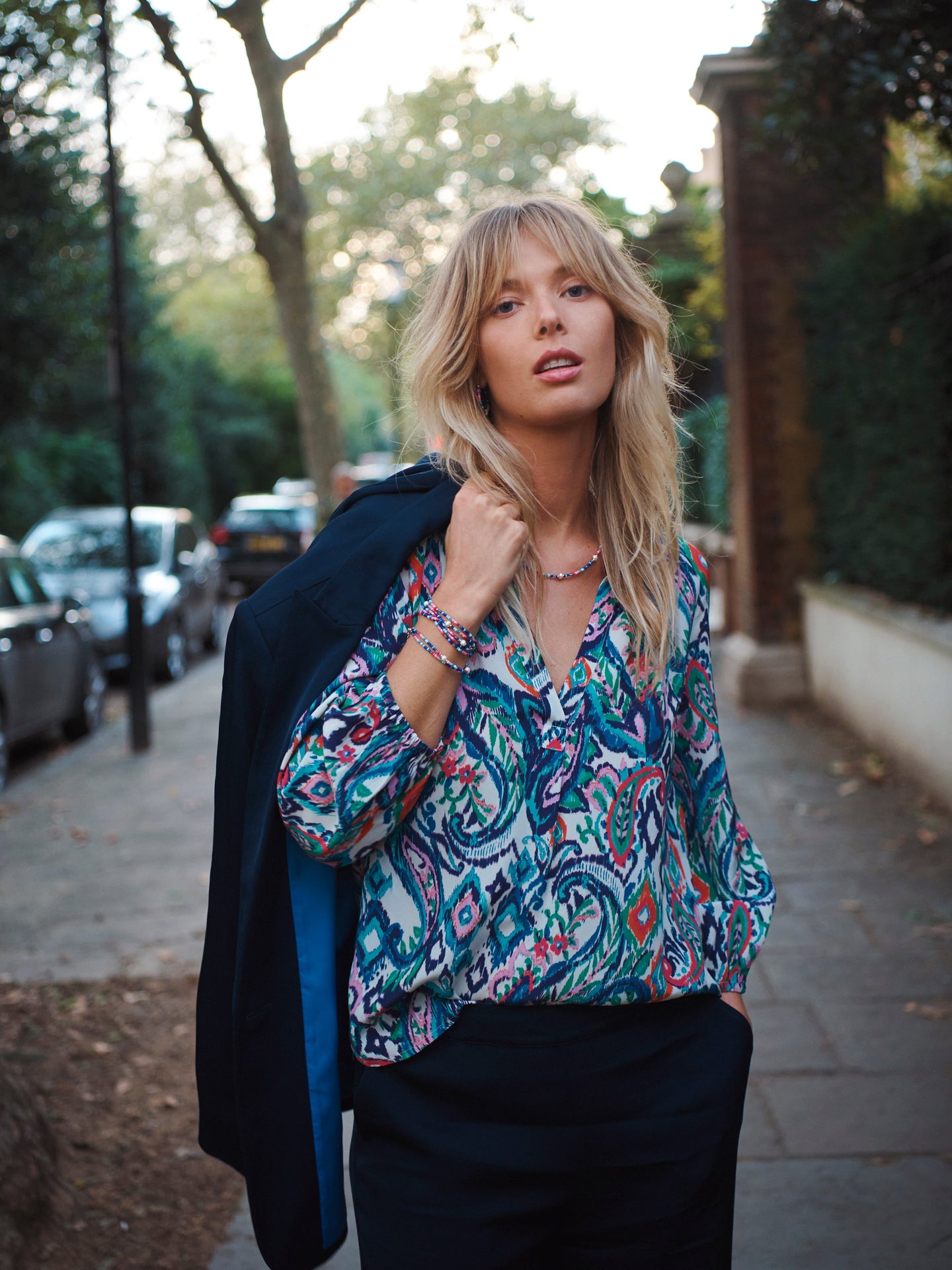 Lara silk ikat paisley shirt