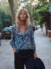 Lara silk ikat paisley shirt
