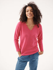 Mari perfect cashmere sweater - Heathered Pink