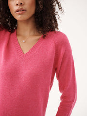 Mari perfect cashmere sweater - Heathered Pink