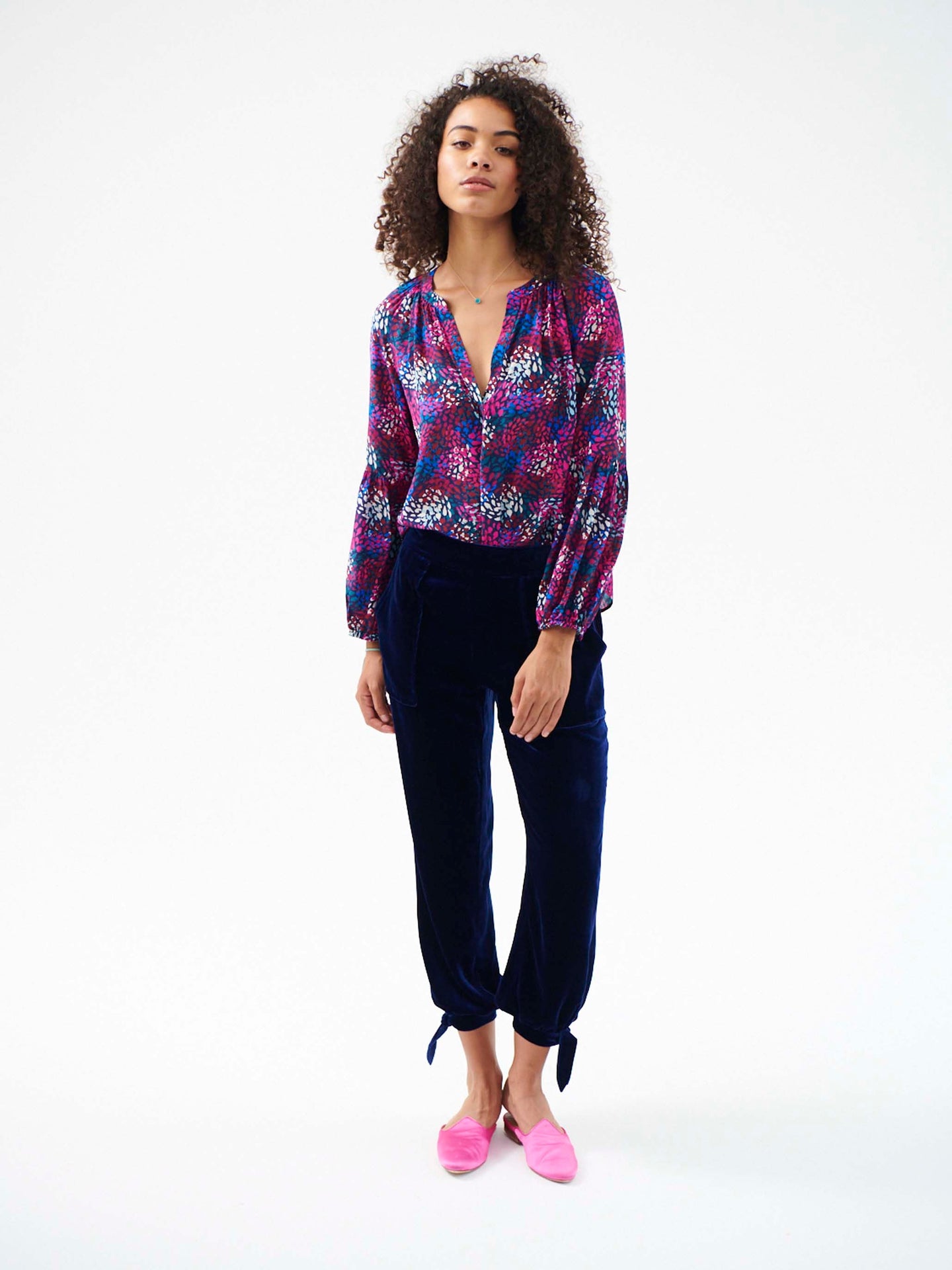 Ophelia silk multiprint shirt