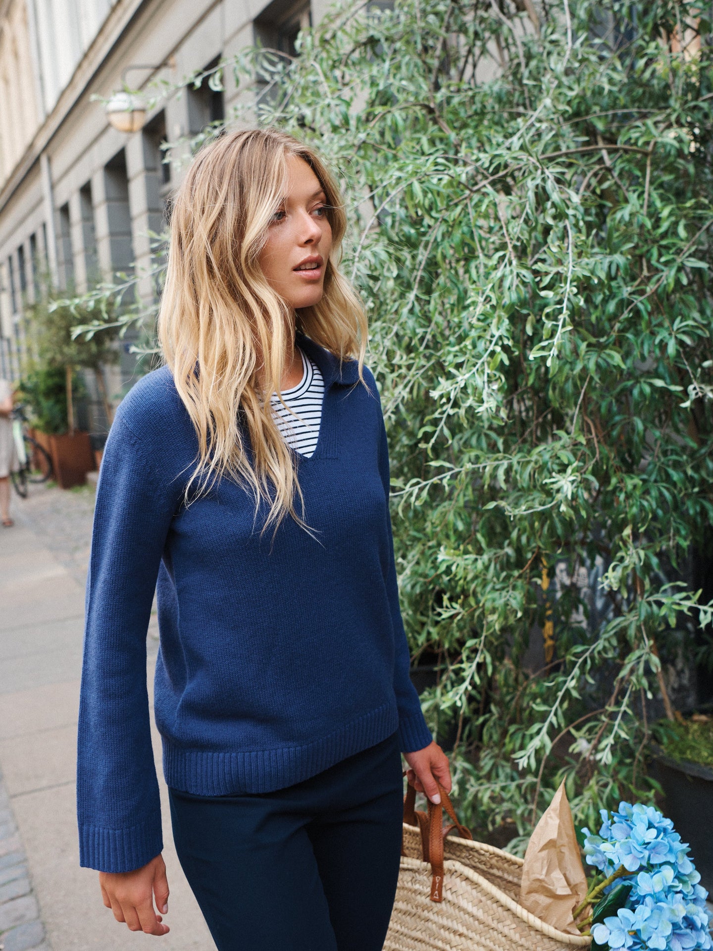 Dido sweater with collar - Navy