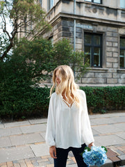 Sylvia viscose drawstring neck Blouse