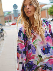 Sylvia silk watercolour floral print shirt