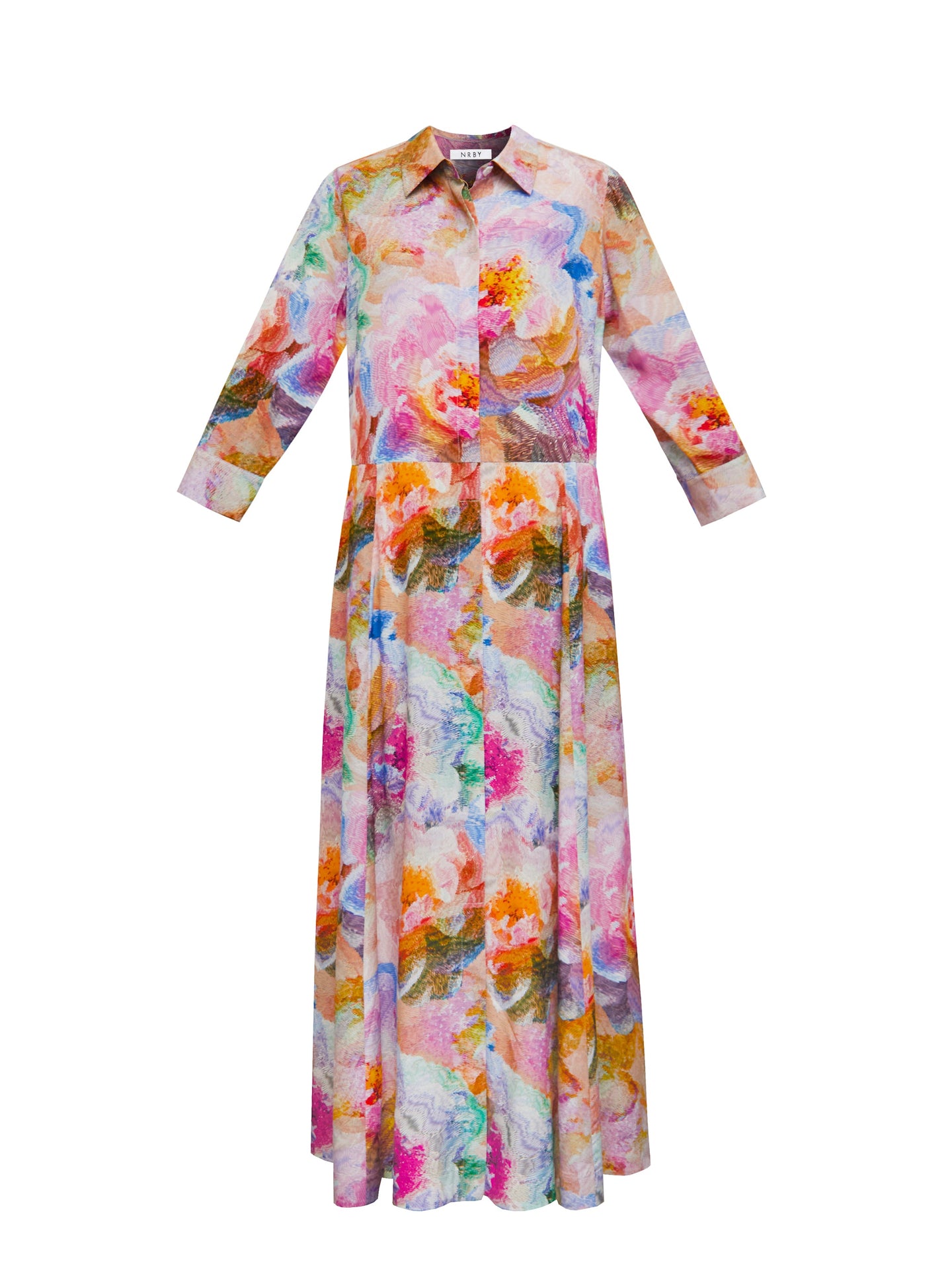 Natalia silk etched flowers maxi dress