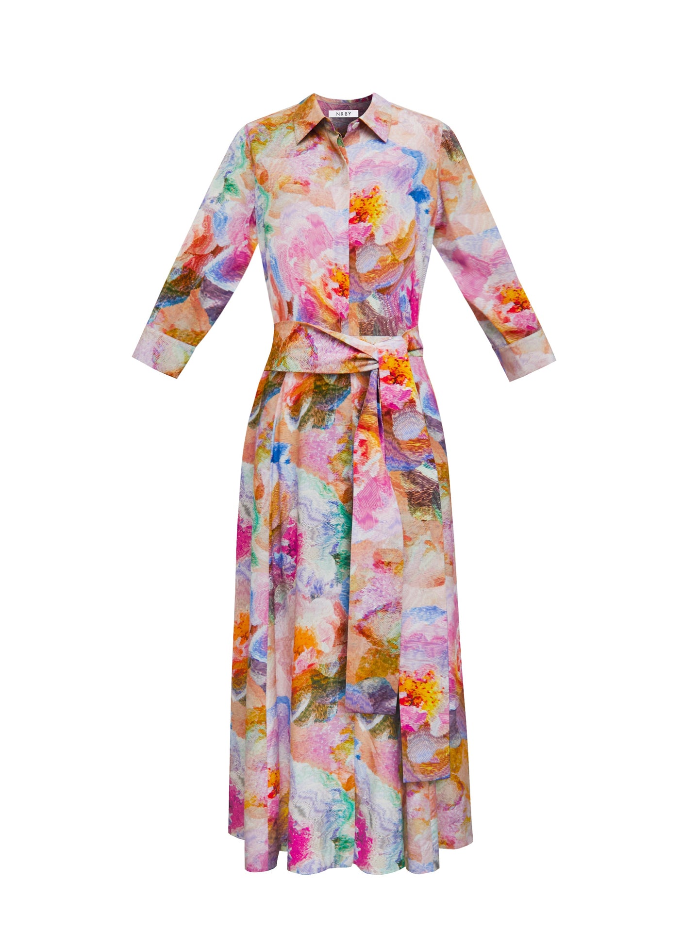 Natalia silk etched flowers maxi dress