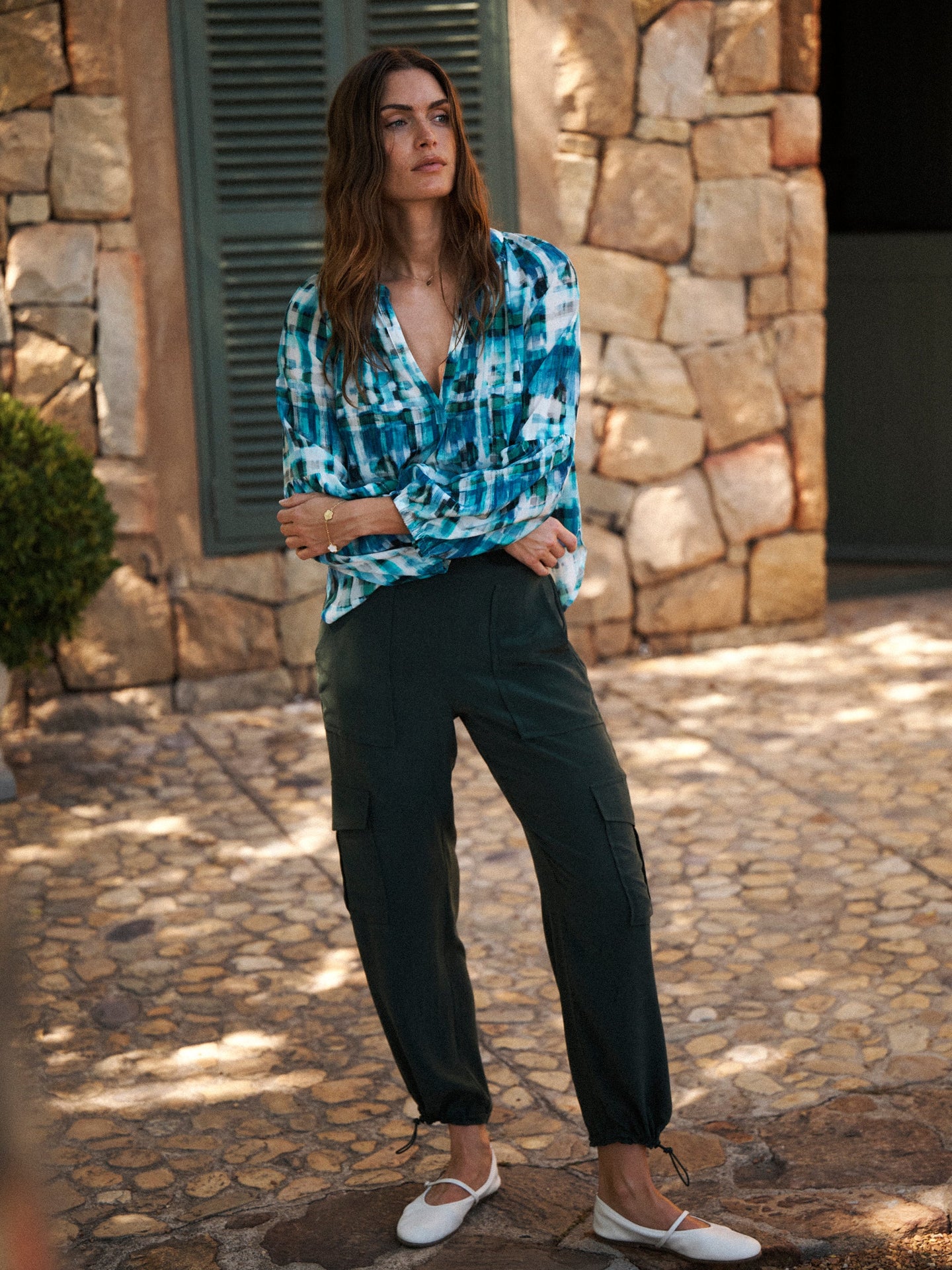 Becca silk cargo pant - Khaki