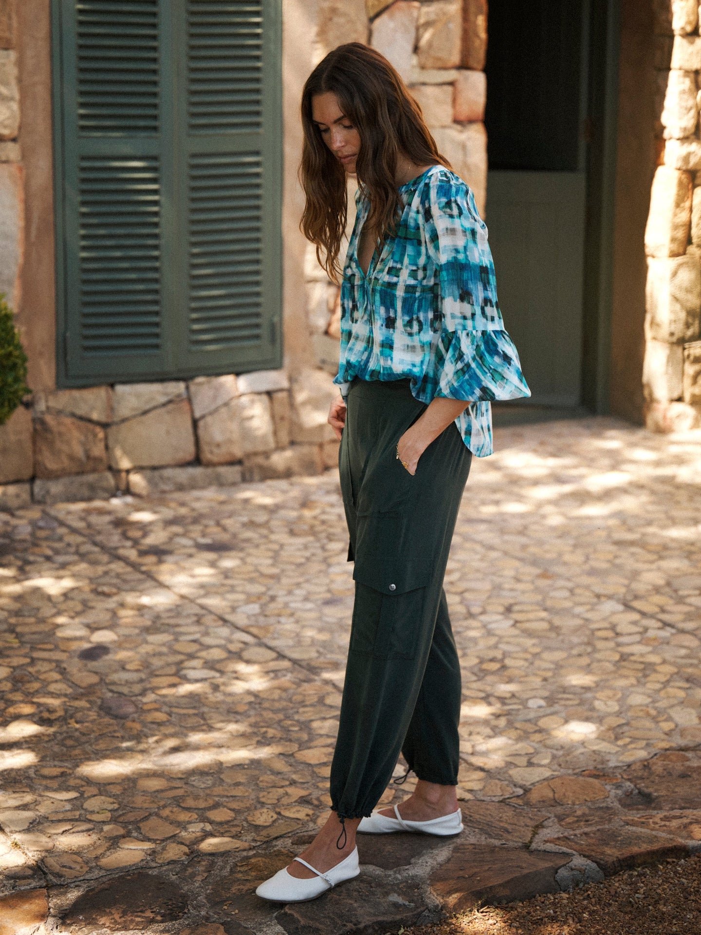 Becca silk cargo pant - Khaki