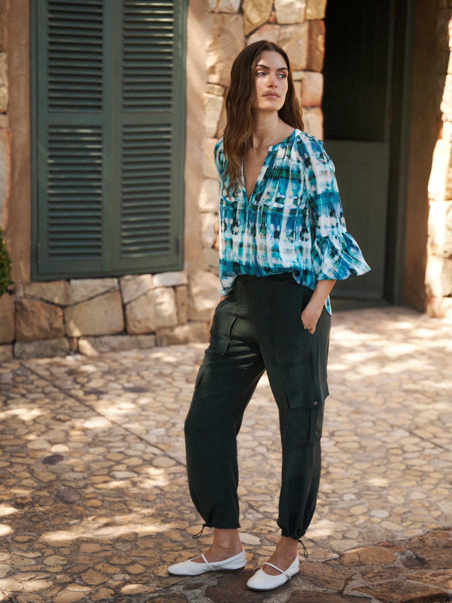 Becca silk cargo pant - Khaki