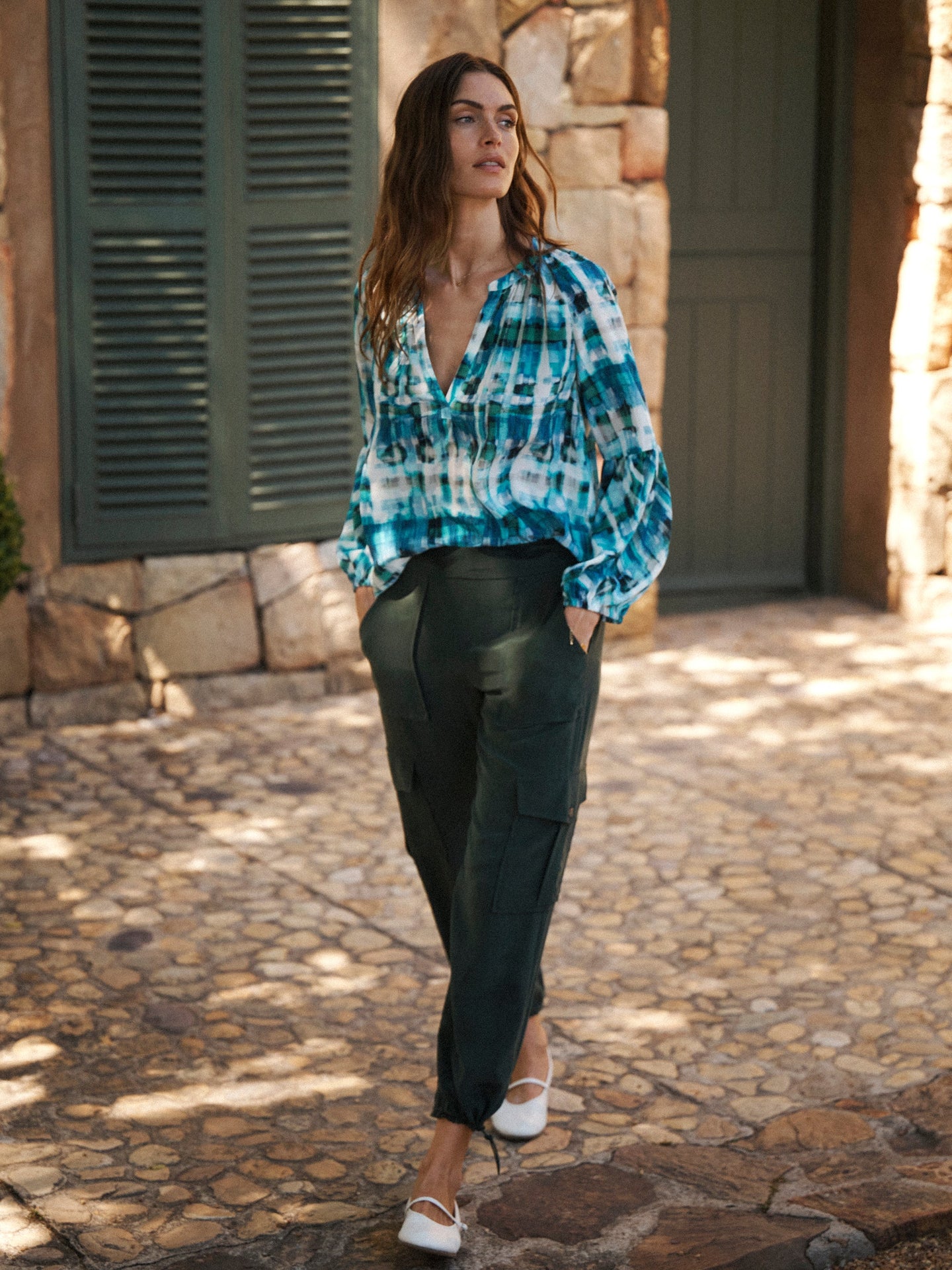 Becca silk cargo pant - Khaki