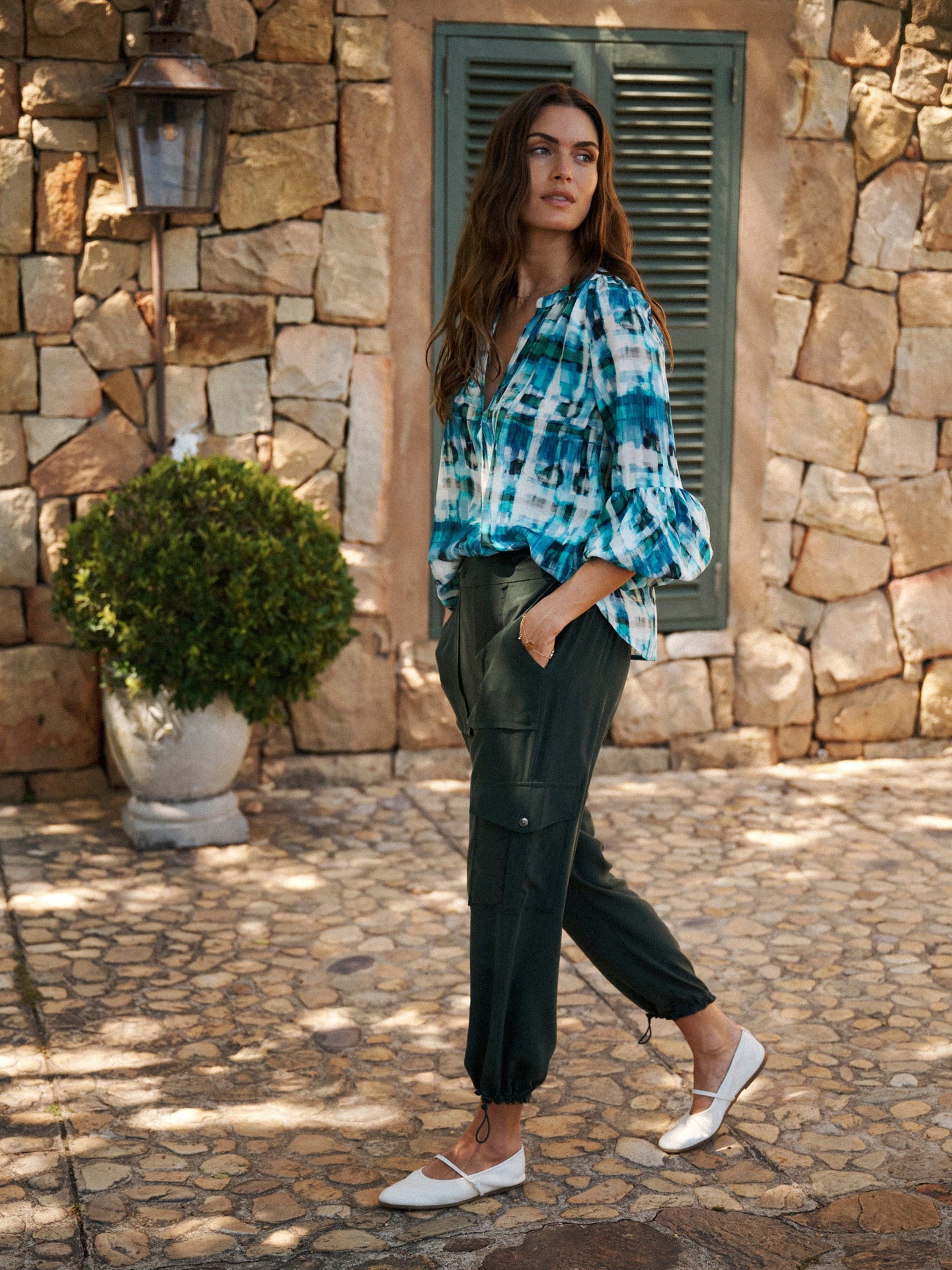 Becca silk cargo pant - Khaki