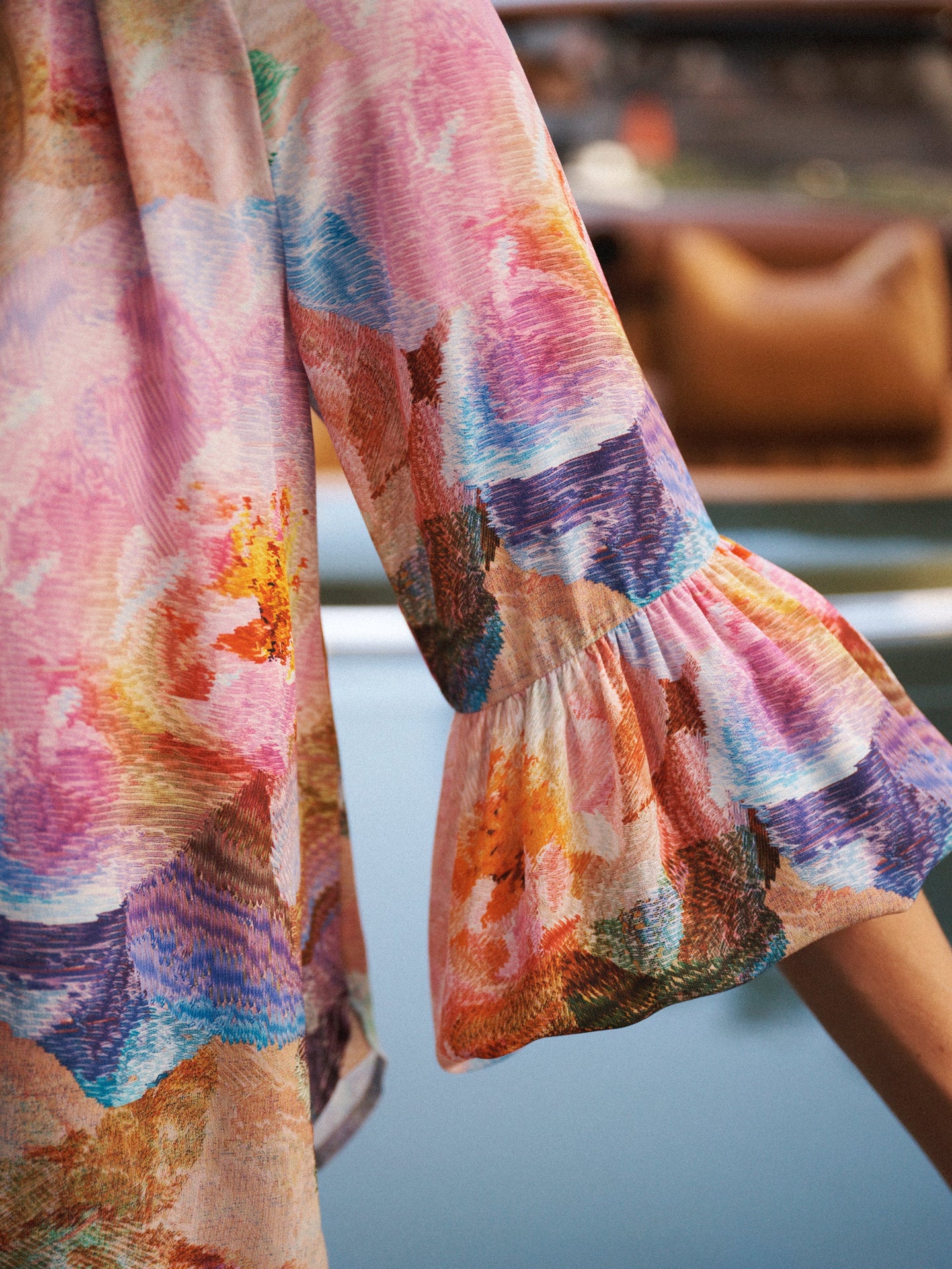 Ophelia silk etched flowers shirt