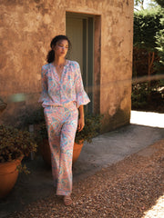 Thea silk ivory star paisley trouser