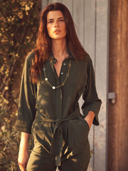 Pip silk jumpsuit - Khaki
