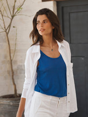 Blue Linen Vest