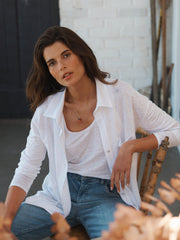 Tommy linen jersey shirt - White