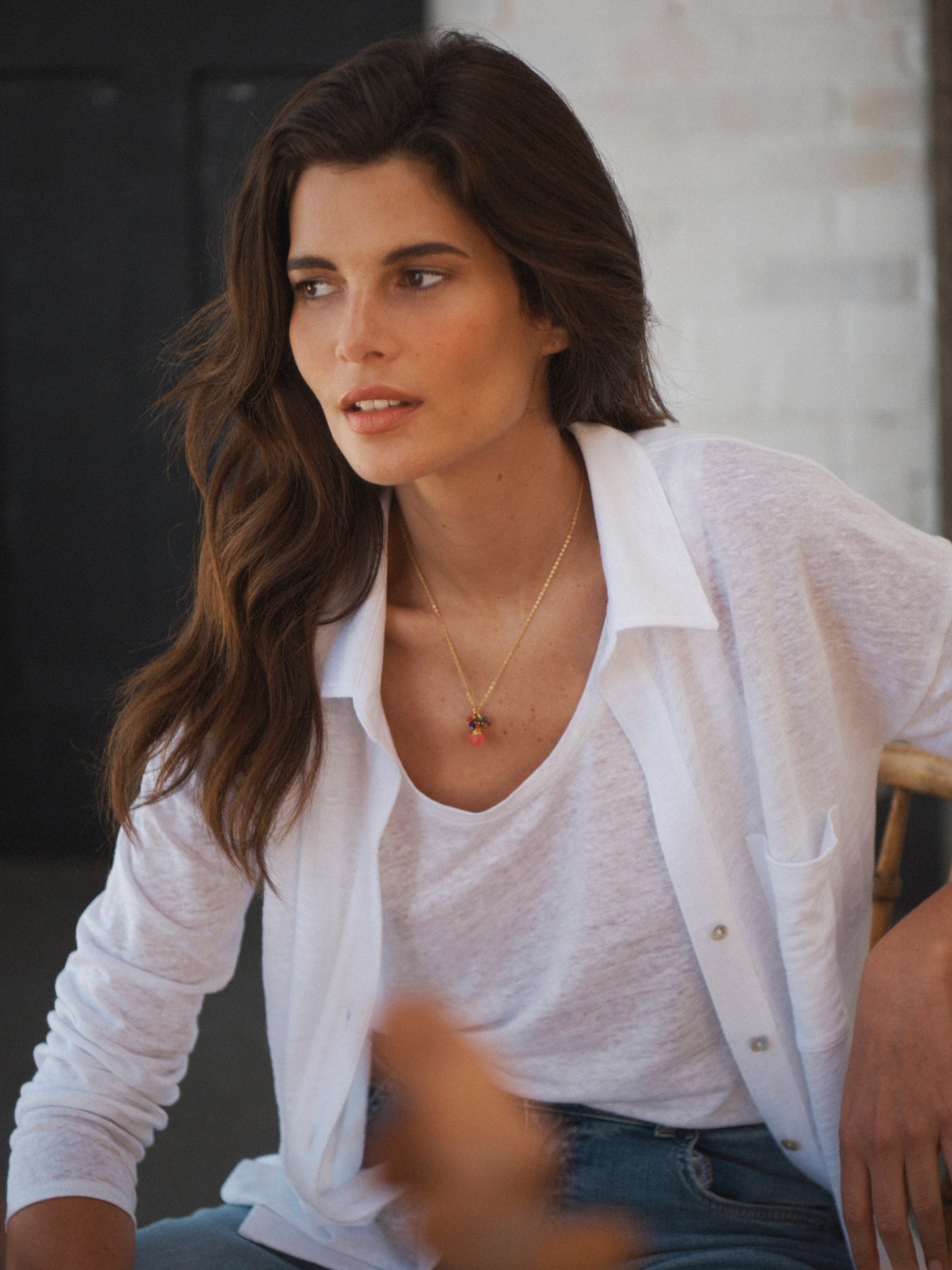 Tommy linen jersey shirt - White