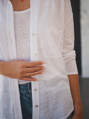 Tommy linen jersey shirt - White