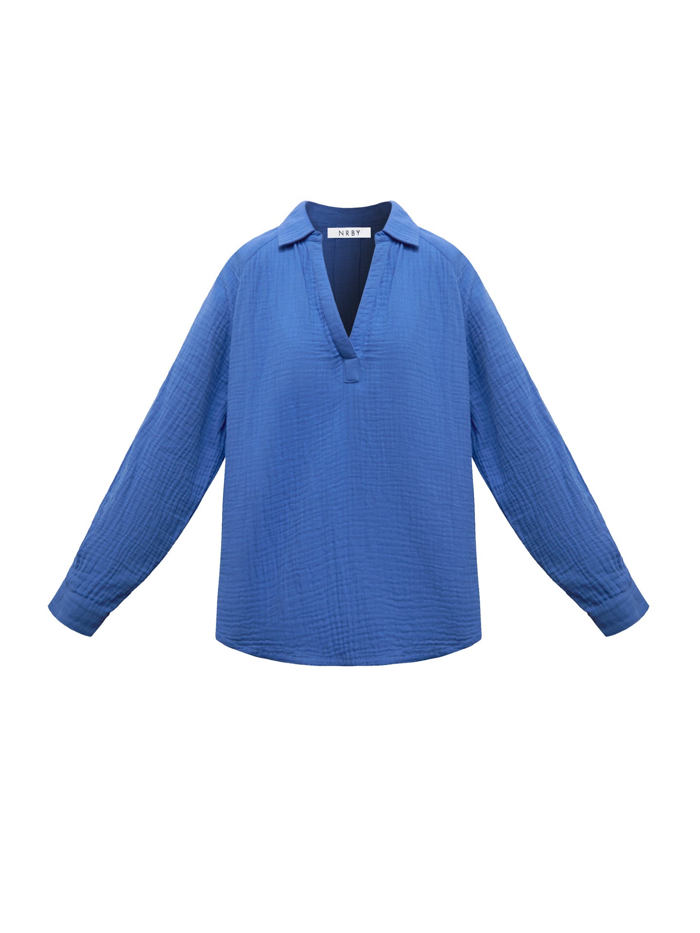 Perri cotton double cloth polo shirt - Azure