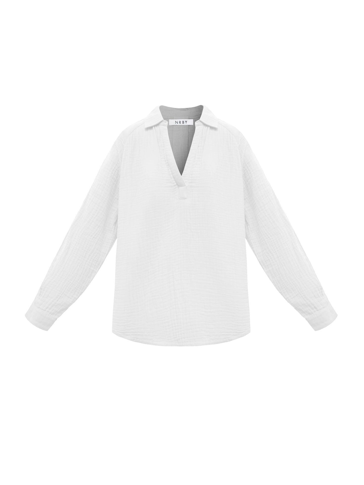 Perri cotton double cloth polo shirt - White