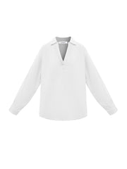 Perri cotton double cloth polo shirt - White