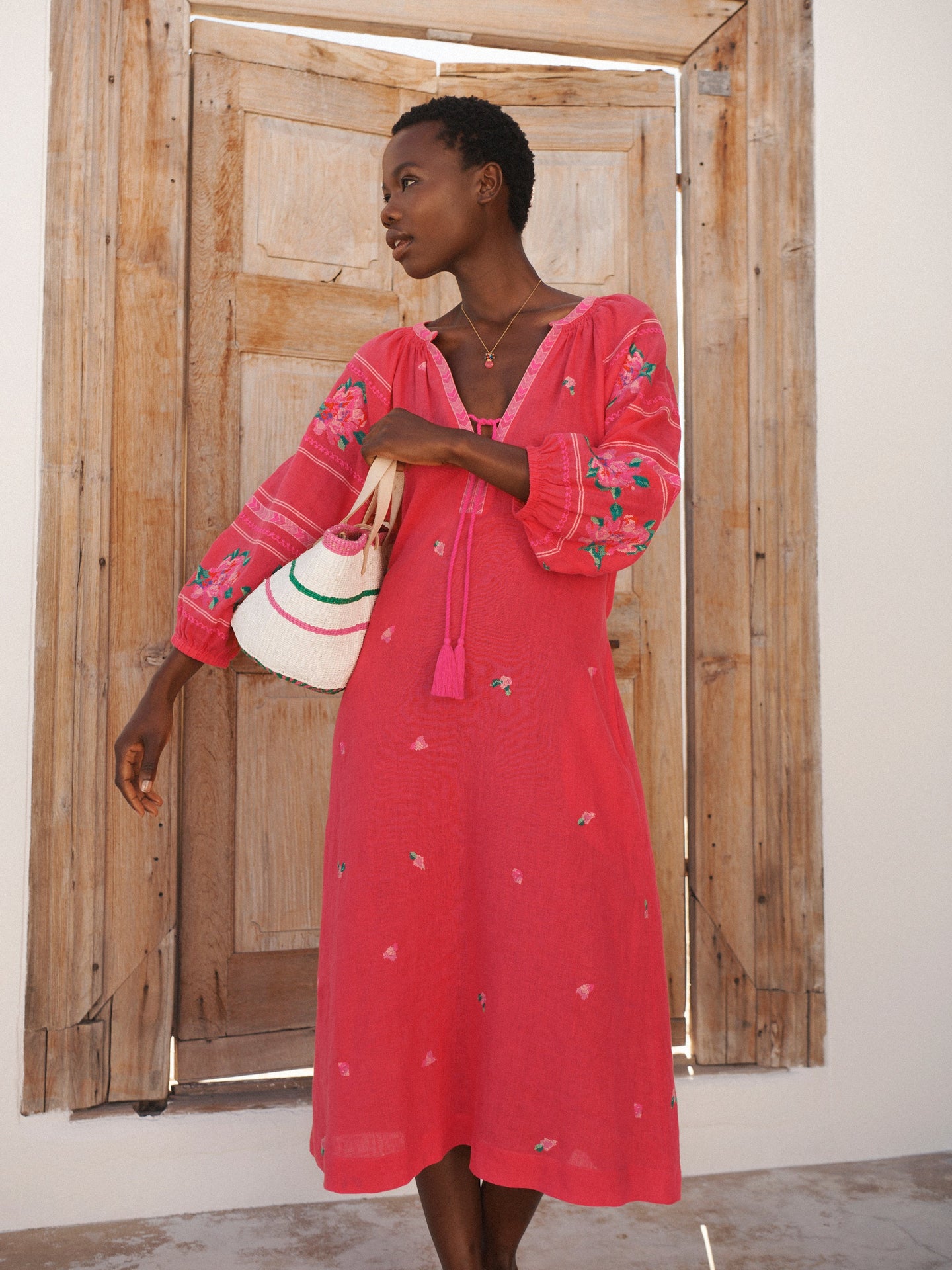 Pink Linen Dress